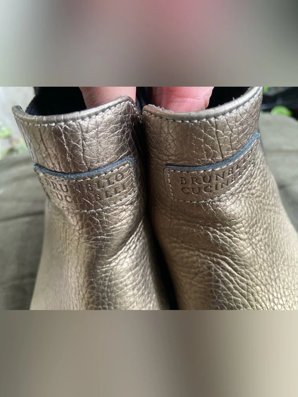 Brunello Cucinelli Metallic Gold Leather Chelsea Boot - Picture 14 of 14